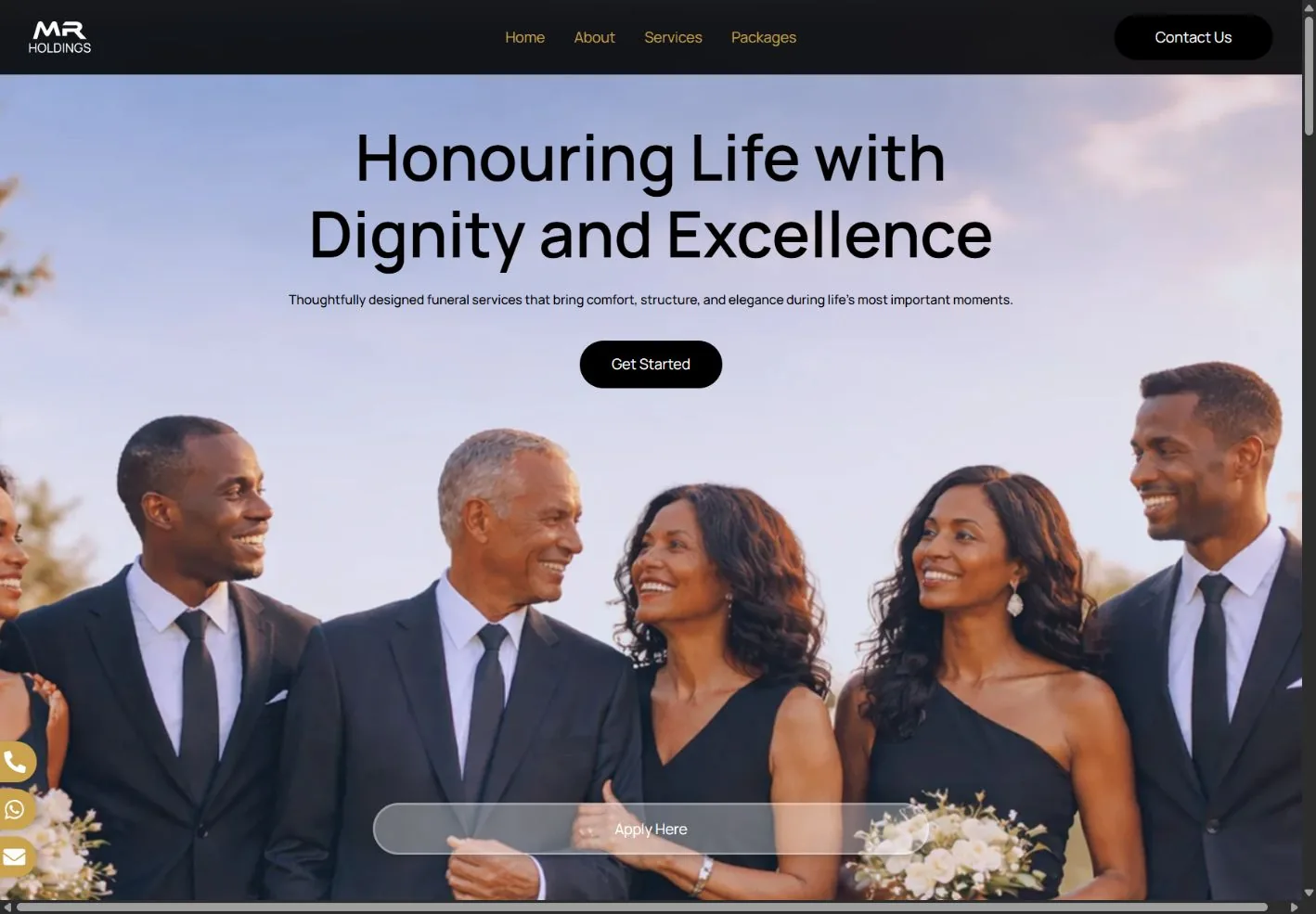 MRH Funerals website design